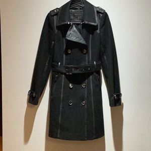 BCBGMAXAZRIA Women's Black Trench Coat